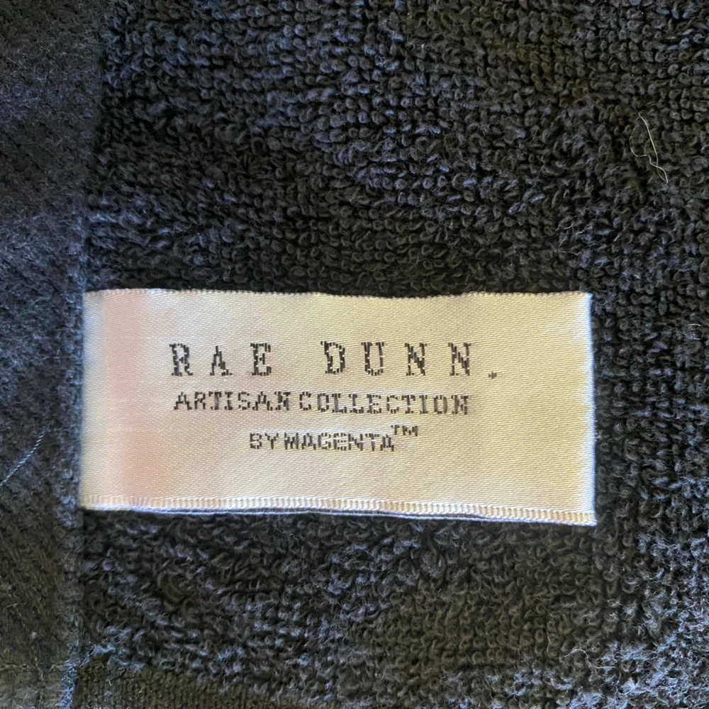 Rae Dunn Happy Halloween Hand Towels Black Towels with Orange Halloween Text